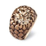 Nature Inspired - This ring features a carved band resembling the pattern of an acorn cap