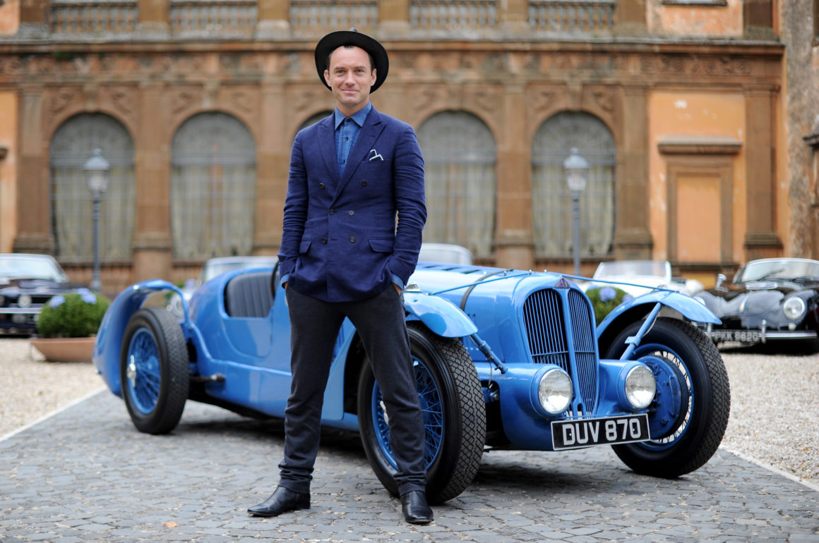 Jude Law pictured with classic car for Johnnie Walker Blue Label's short film