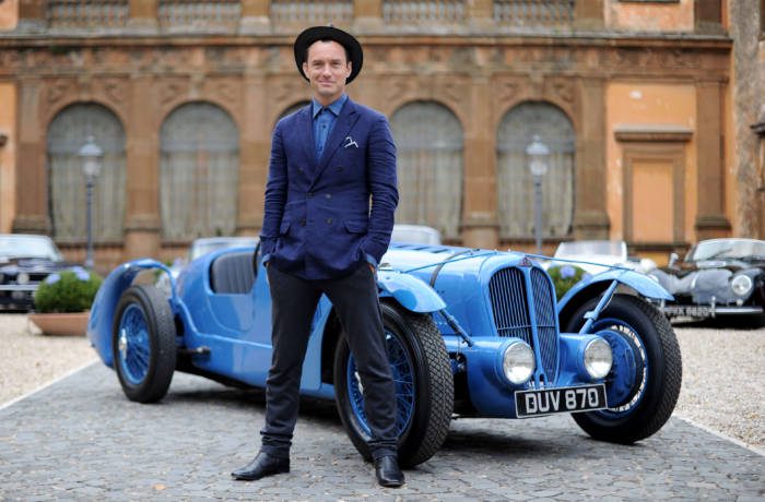 Jude Law pictured with classic car for Johnnie Walker Blue Label's short film