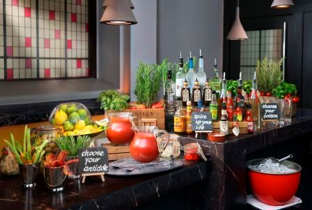 Make your own bloody mary at Andaz Eastway