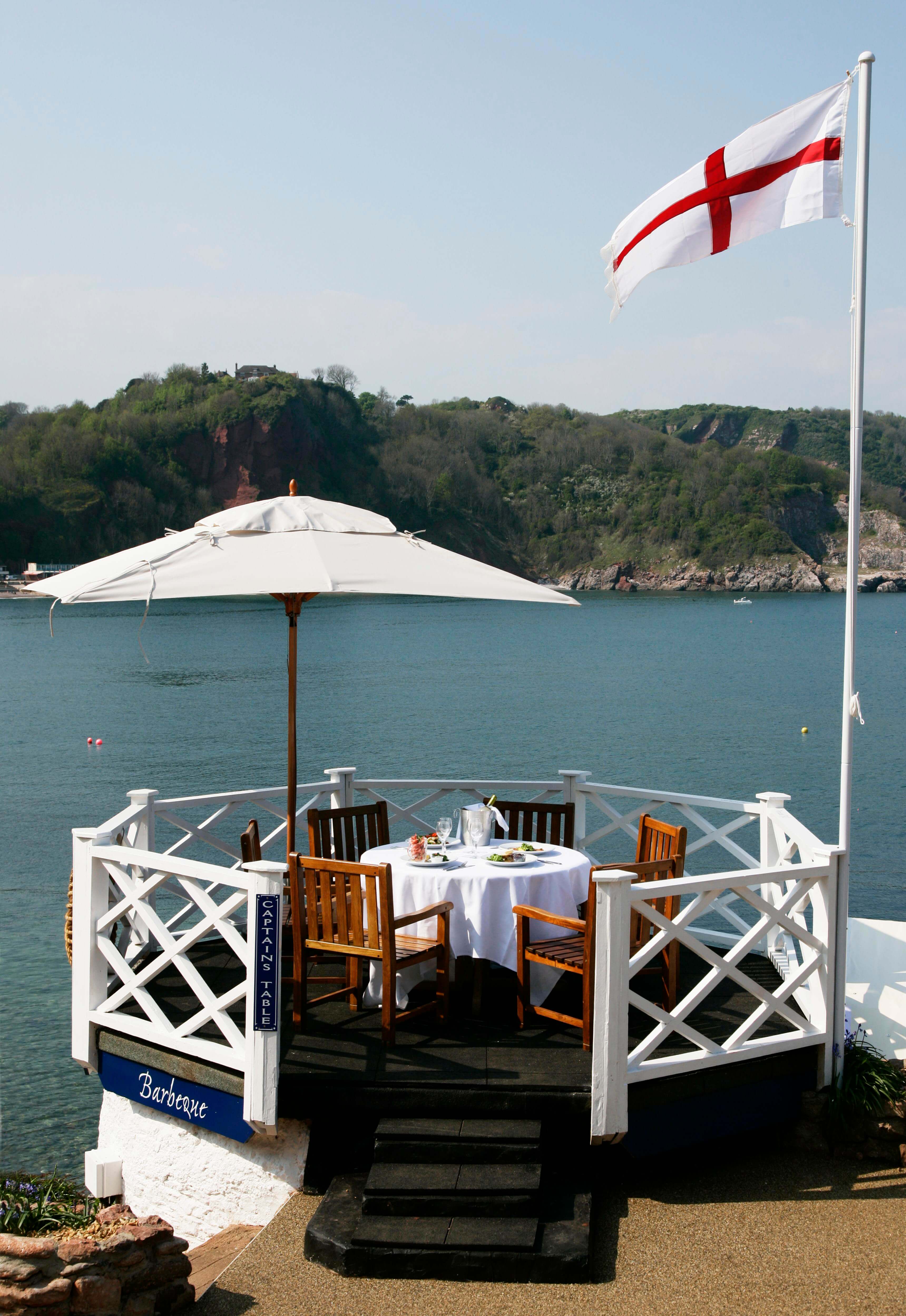 Sea views from Cary Arms restaurant