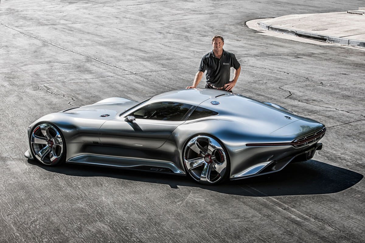 gorden wagener with mercedes benz concept car