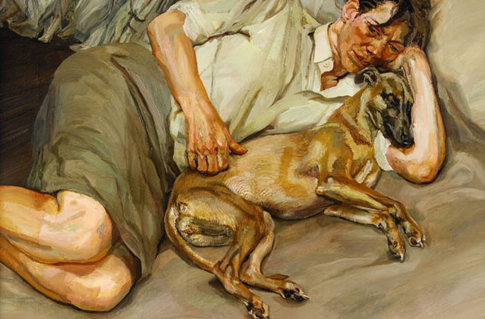 Lucian Freud painting of Susanna Chancellor and his dog, Pluto on display in Berlin