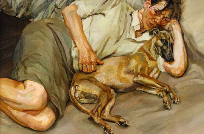 Lucian Freud painting of Susanna Chancellor and his dog, Pluto on display in Berlin