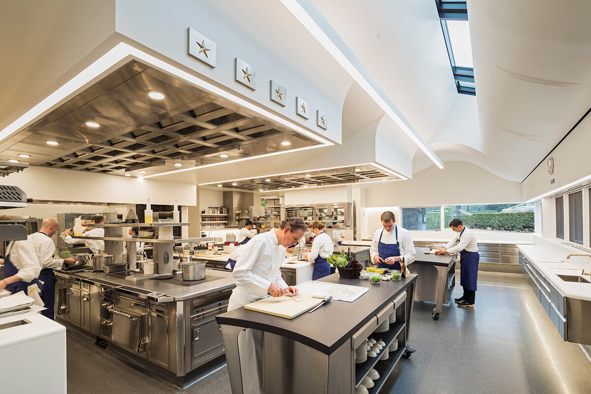 renovated kitchens at the michelin-starred napa restaurant the french laundry owned by Thomas Keller