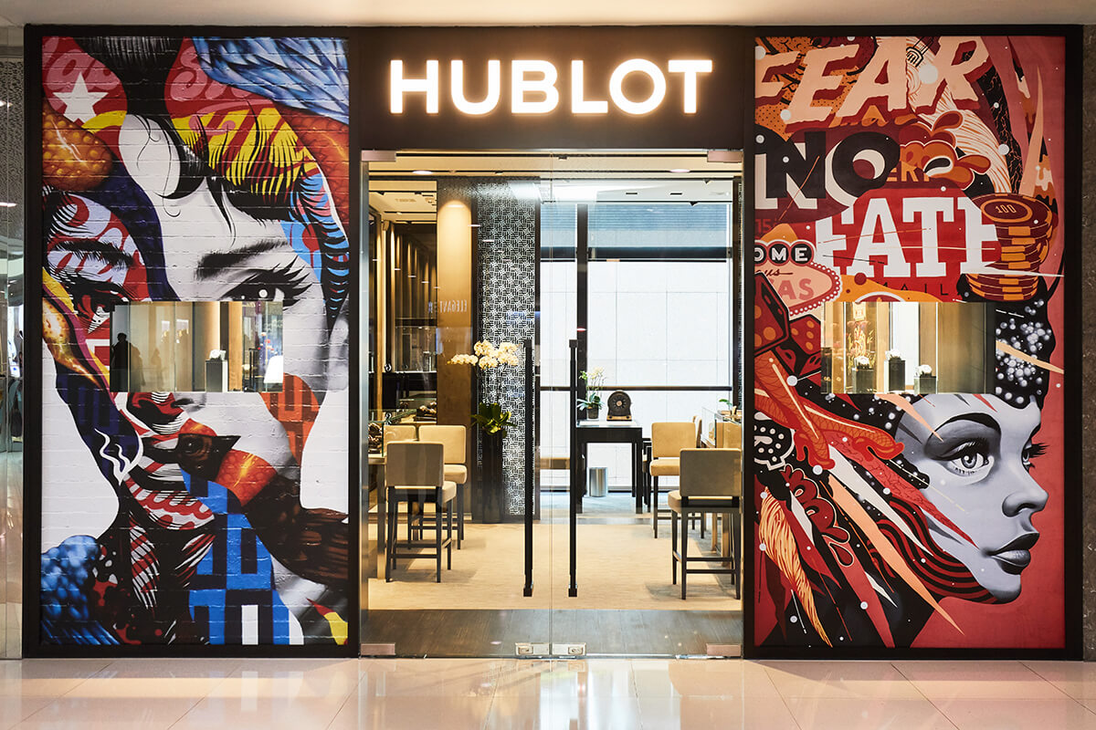 Street art inspired shop from of Hublot boutique in Hong Kong to appeal to younger generations