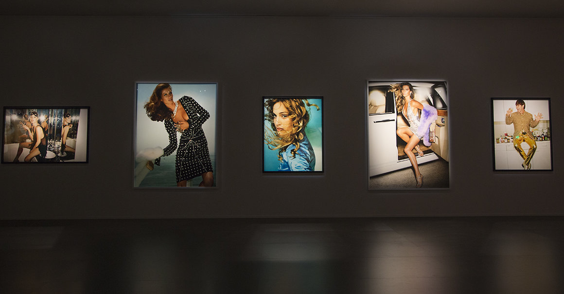 Mario Testino fashion photographs on display at the Dubai Design District in 2016