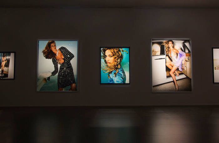 Mario Testino fashion photographs on display at the Dubai Design District in 2016