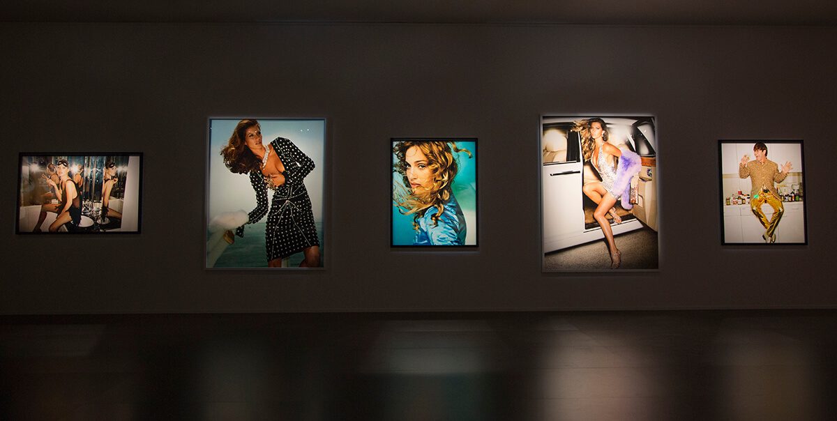 Mario Testino fashion photographs on display at the Dubai Design District in 2016