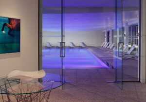 Swimming pool at the Coworth Park hotel spa