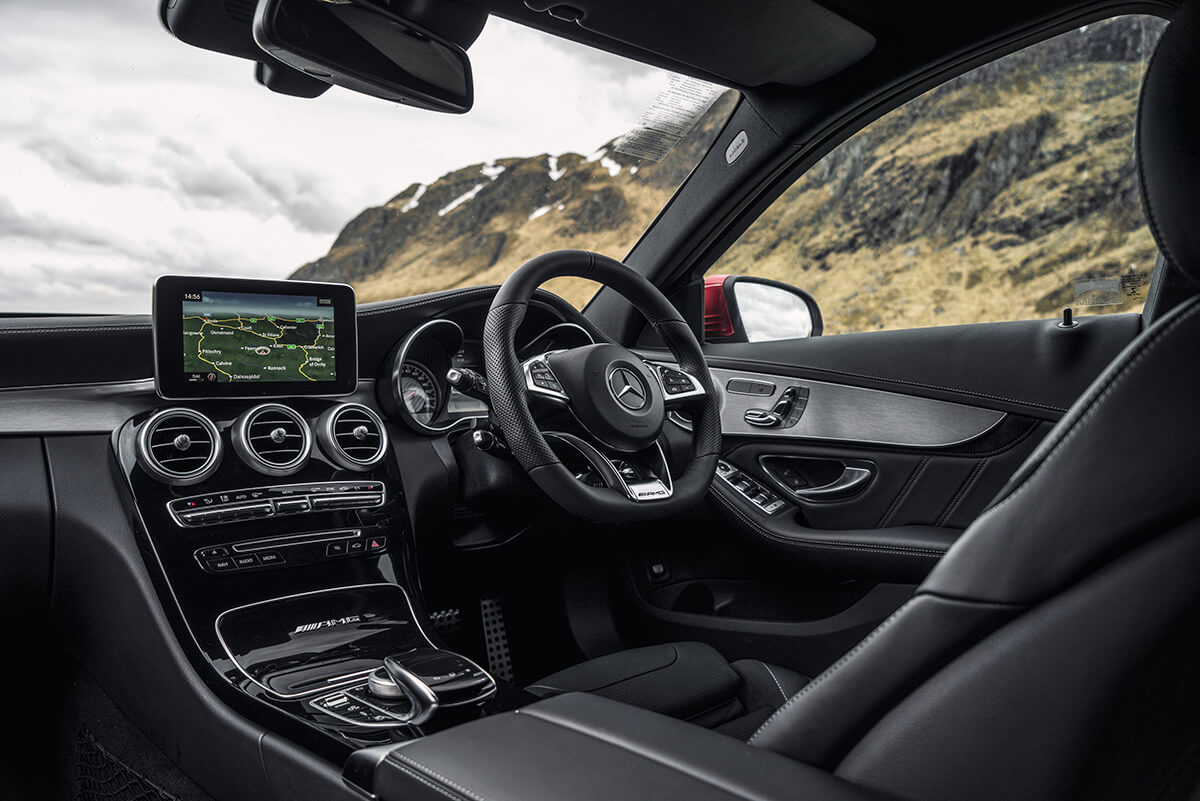 Interiors of the Mercedes-AMG C 63 estate car