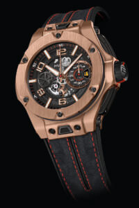 Luxury timepiece by Hublot in collaboration with Ferrari