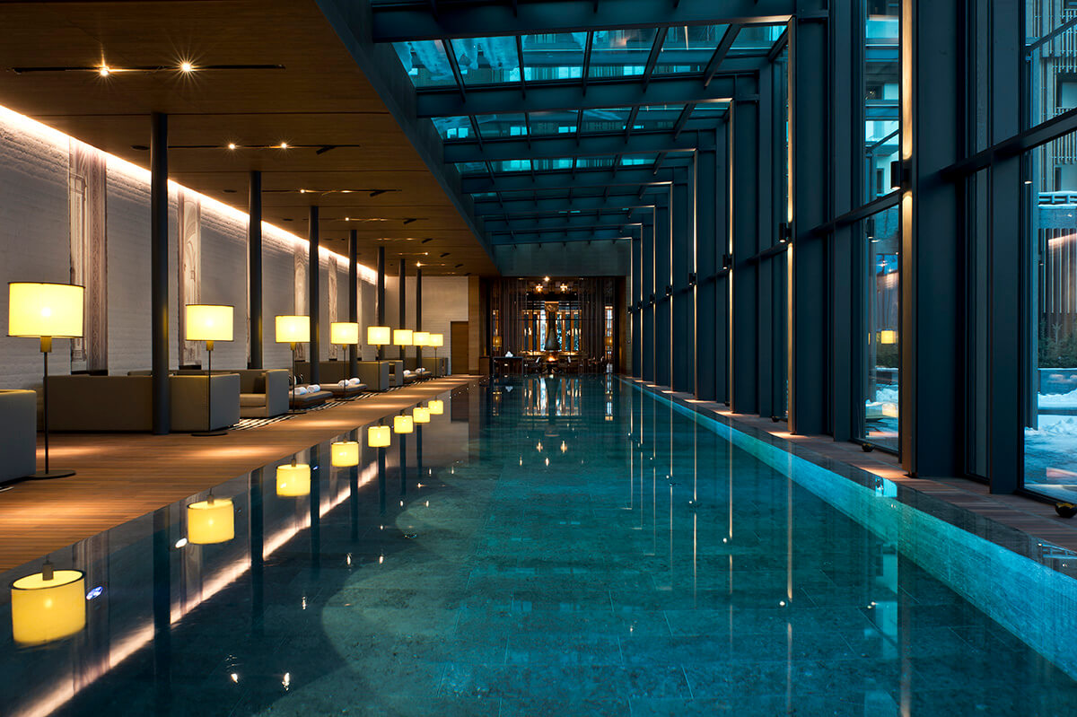 Luxury spa at the Chedi Andermatt hotel in the Swiss alps