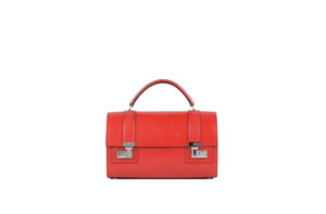 bright pink small leather handbag 
