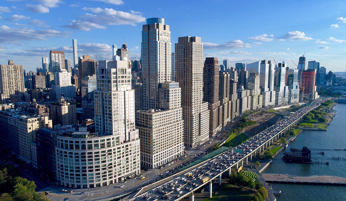 Skyline view of Manhattan Upper West Side, luxury neighbourhood