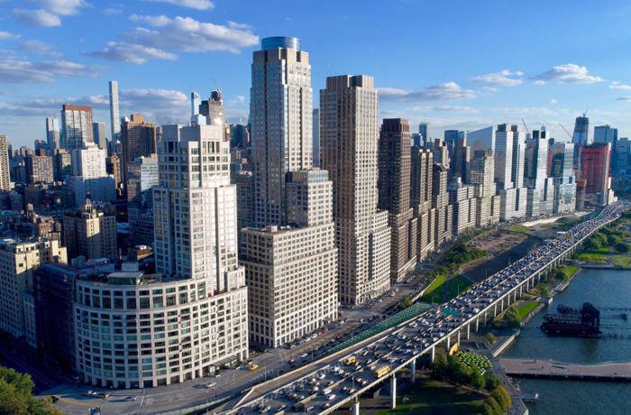 Skyline view of Manhattan Upper West Side, luxury neighbourhood