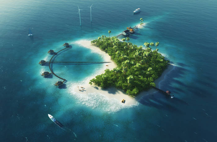 tropical luxury island resort