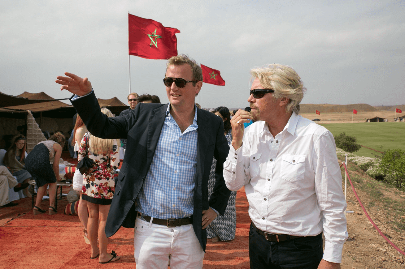 Founder of British Polo Day Tom Hudson with Sir Richard Branson