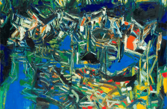 vibrant abstract painting of Sienne Port by S.H. Raza