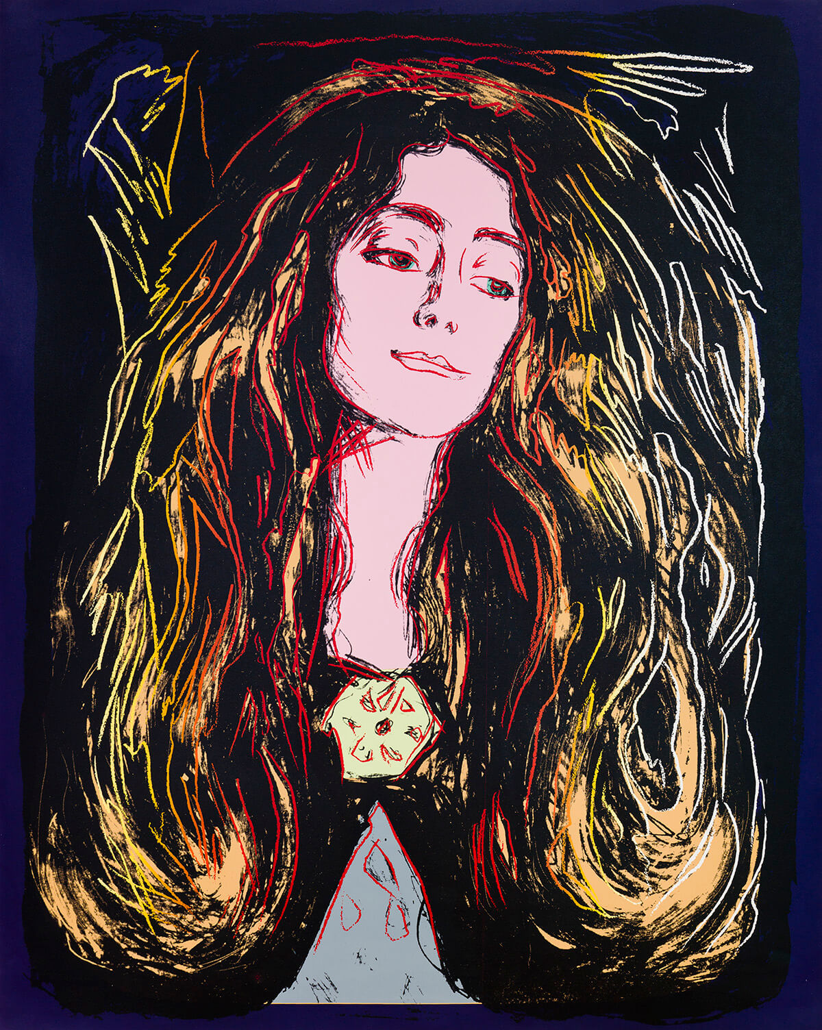 Andy Warhol print of Eva Mudocci inspired by painter Edward Munch