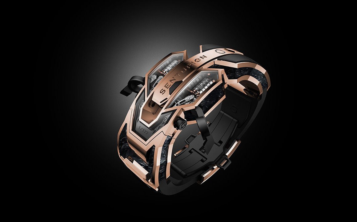 luxury wrist-bracelet with black strap and metal detailing