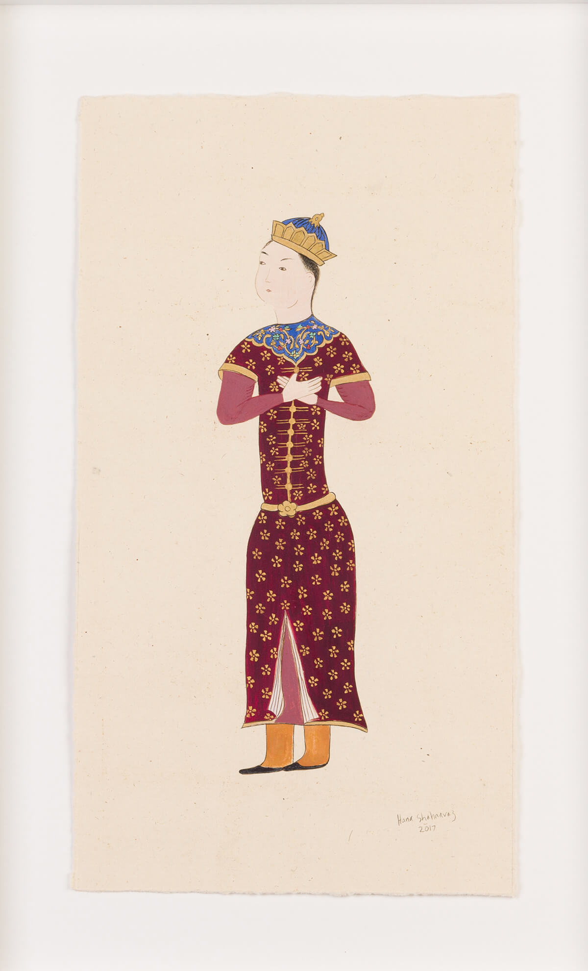 Painting of a man in traditional oriental style dress