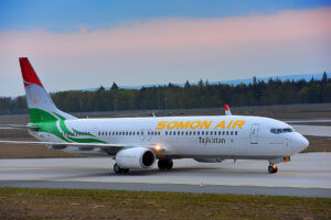 Somon air aeroplane on the runway