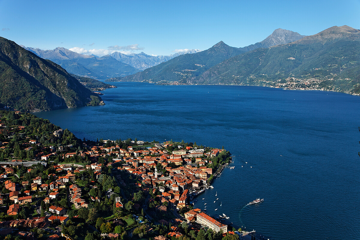 Aerial image of Menaggio village on Lake Como, Italy