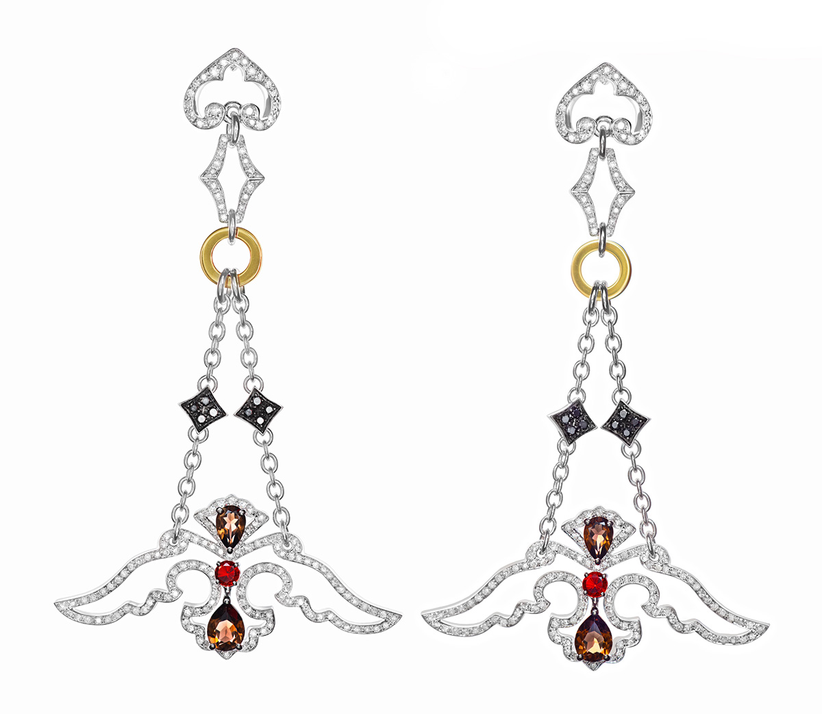 Luxury fine jewellery earrings by brand Damiani