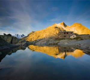 High mountain restaurant in the swiss alps