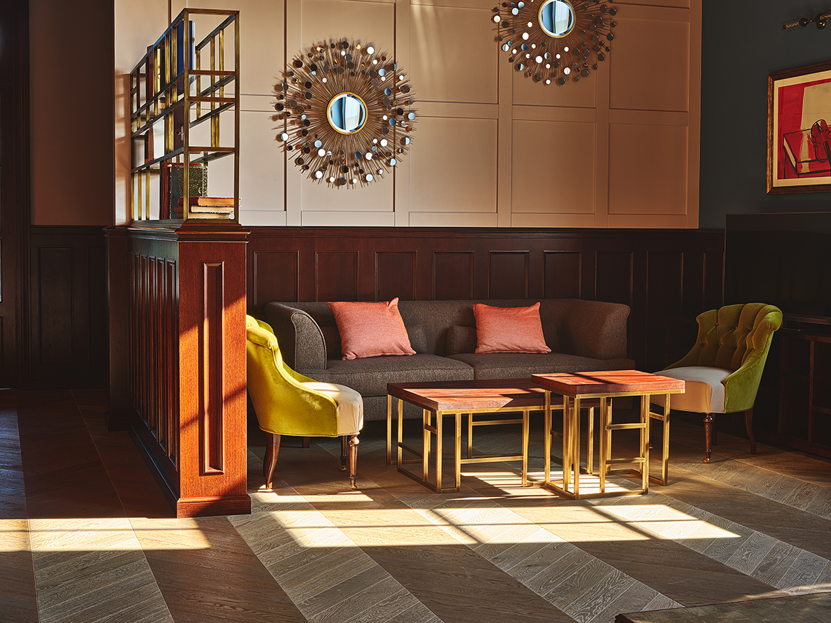 Luxury contemporary interiors of a hotel lobby