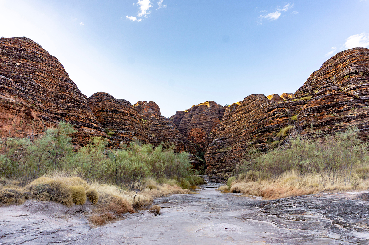 Unusual dome shaped rock formations in a national park 