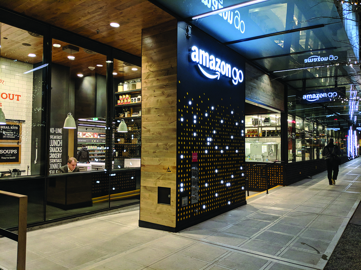 Amazon Go sign in a shopping mall