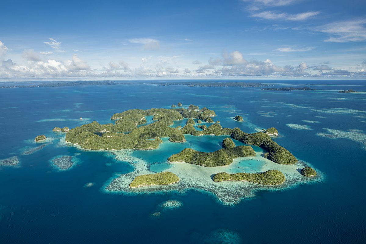 Birdseye image of Micronesia islands