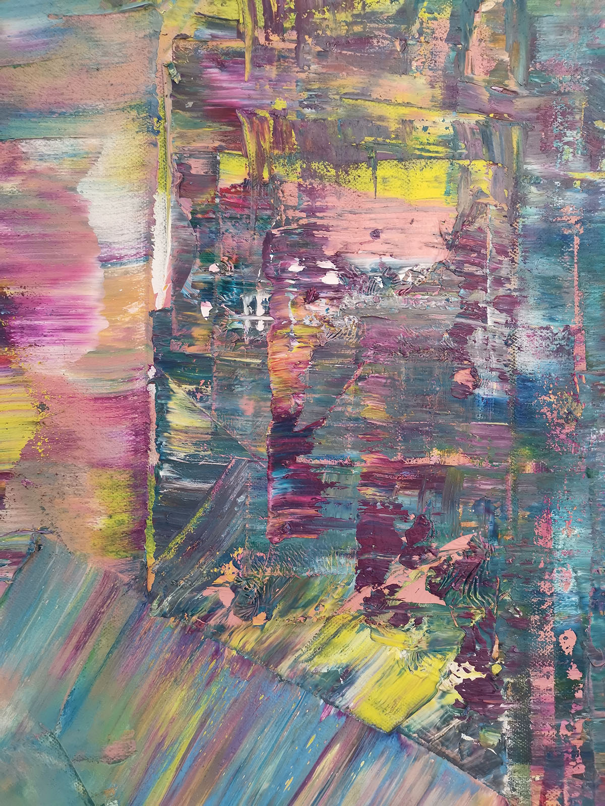 Close up image of an abstract painting