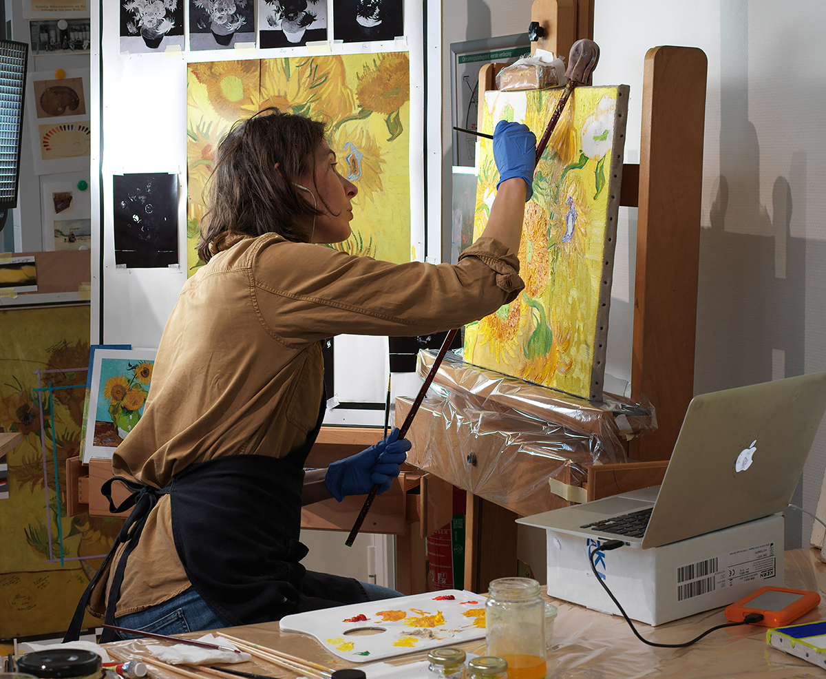 Artist at work in the studio