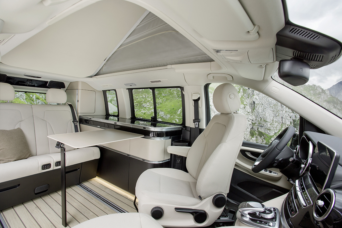 Interiors of a luxury camper van