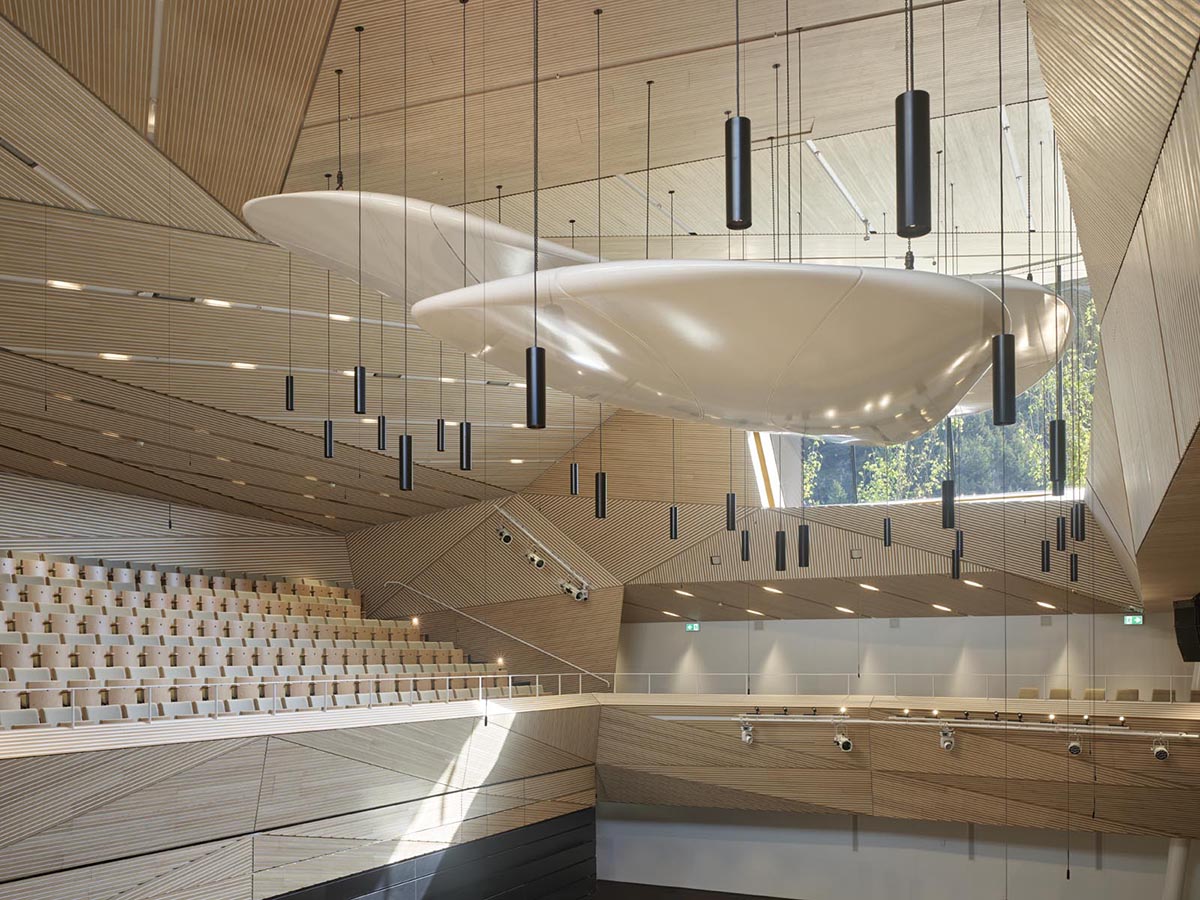 Interiors of a contemporary concert hall