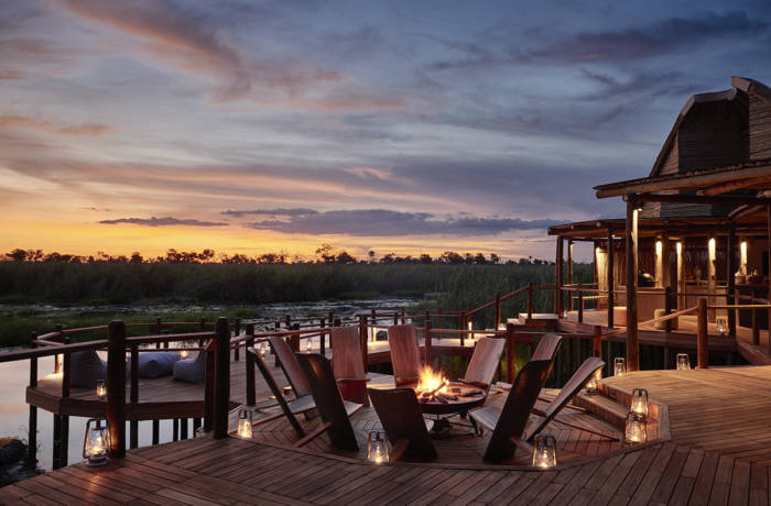 Luxurious outdoor deck at safari lodge