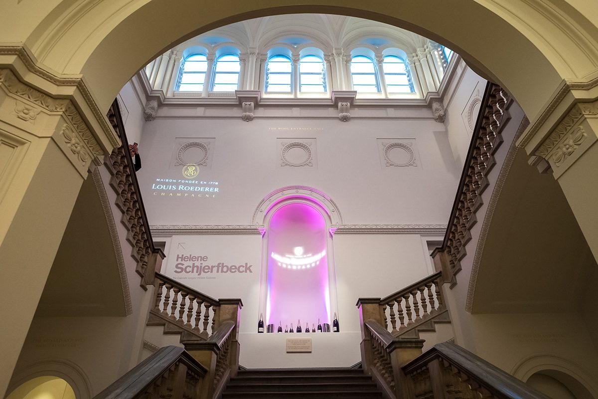 Grand staircase and archway of a museum building