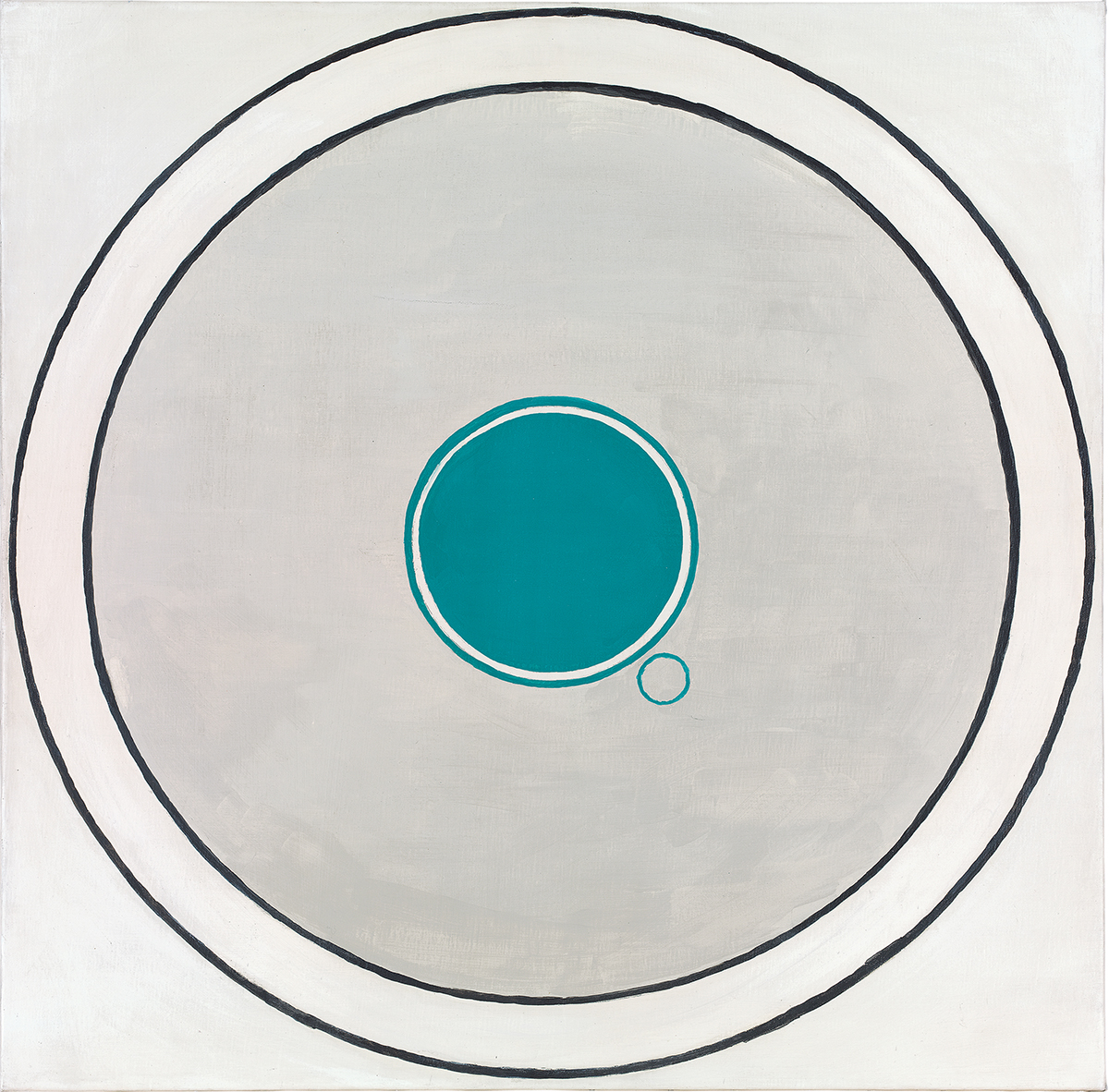 Painting of a target with blue centre