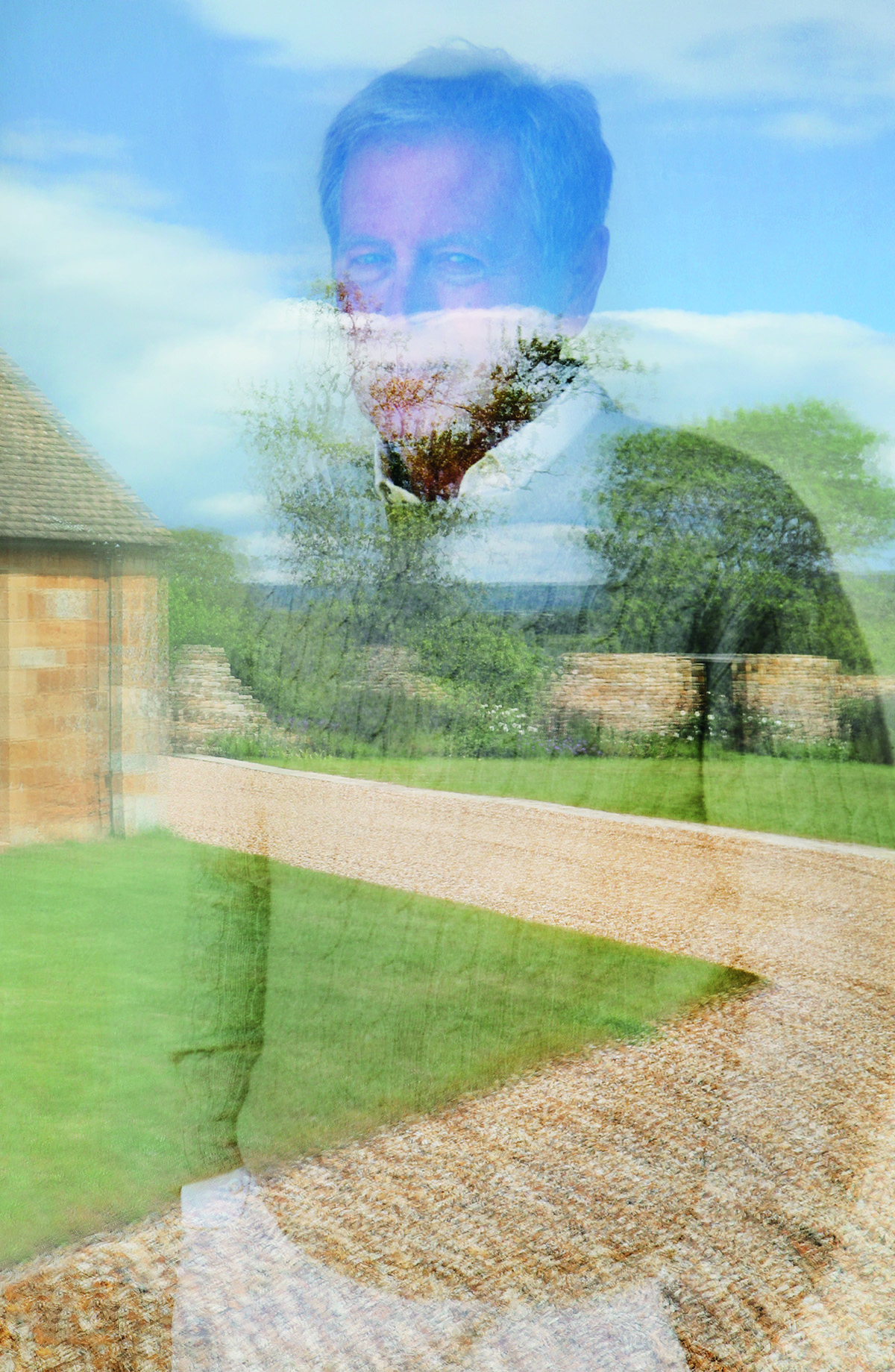 Man reflected in glass