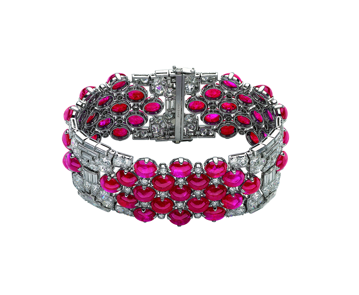 Diamond and ruby bracelet