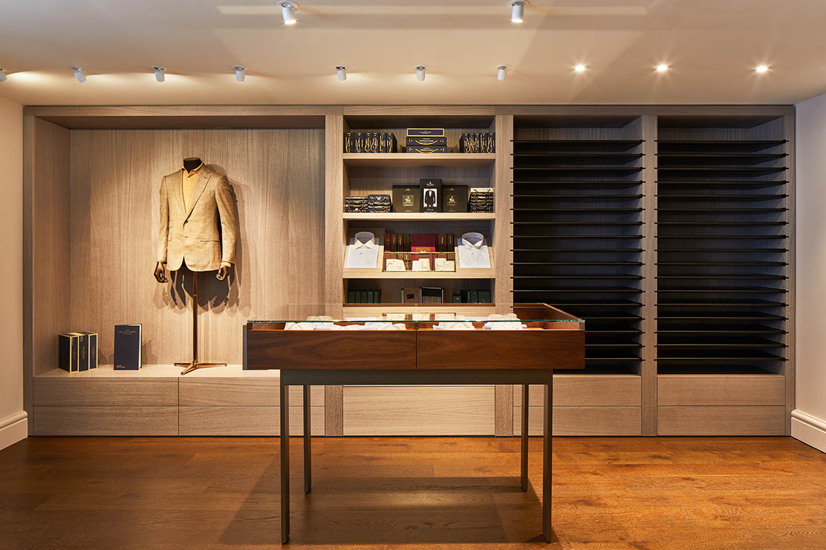 Interiors of a high-end suit shop
