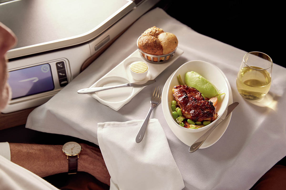 Luxury plane food