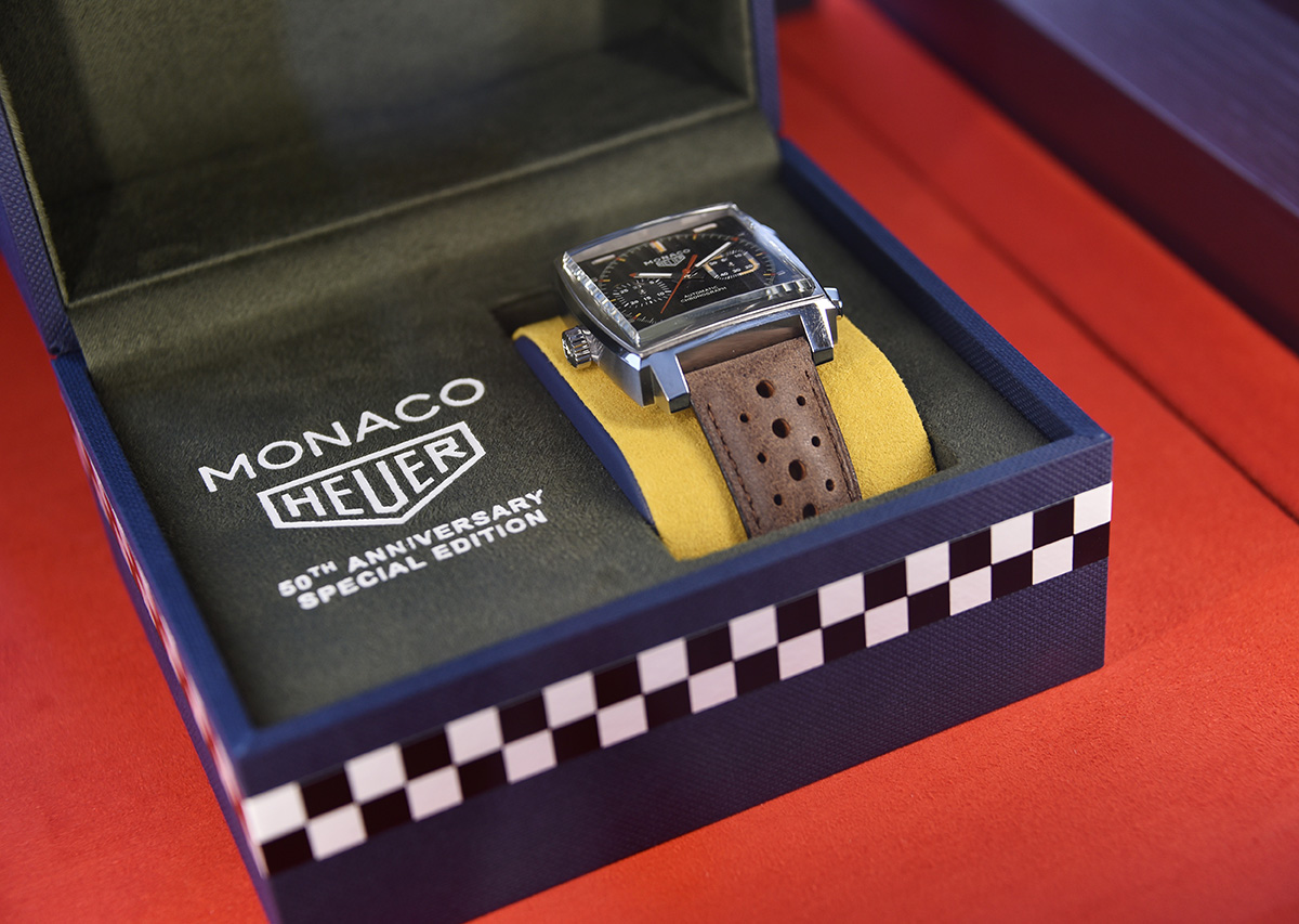 Luxury Tag Heuer timepiece in a box