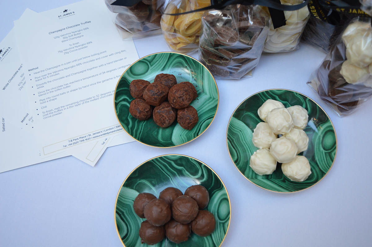 Bowls of chocolate truffles and recipes