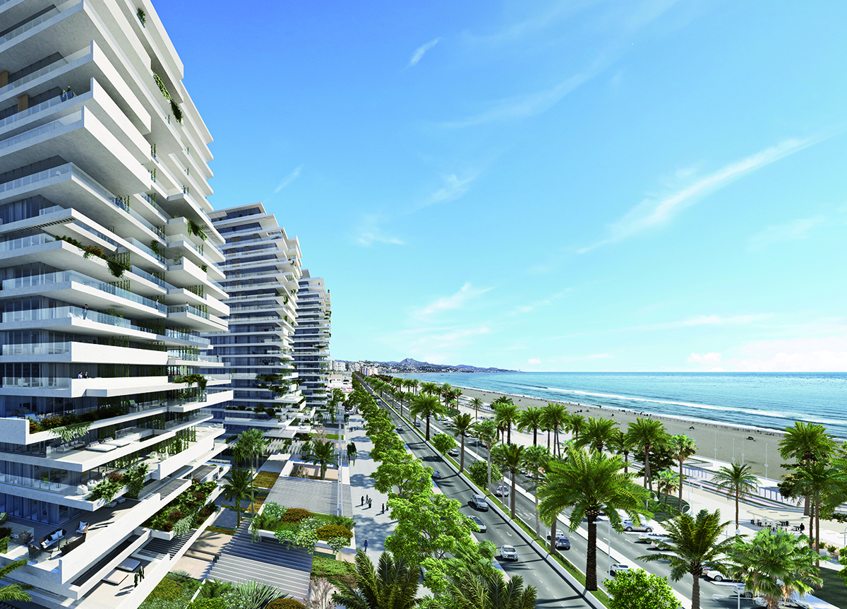 Render of luxury apartments on the beach