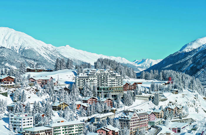 Snowy mountain village of St Mortiz