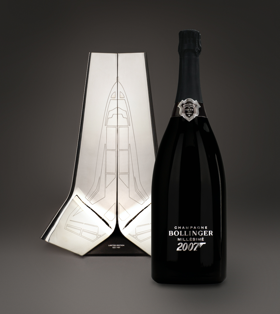 Champagne gift set with luxury silver box